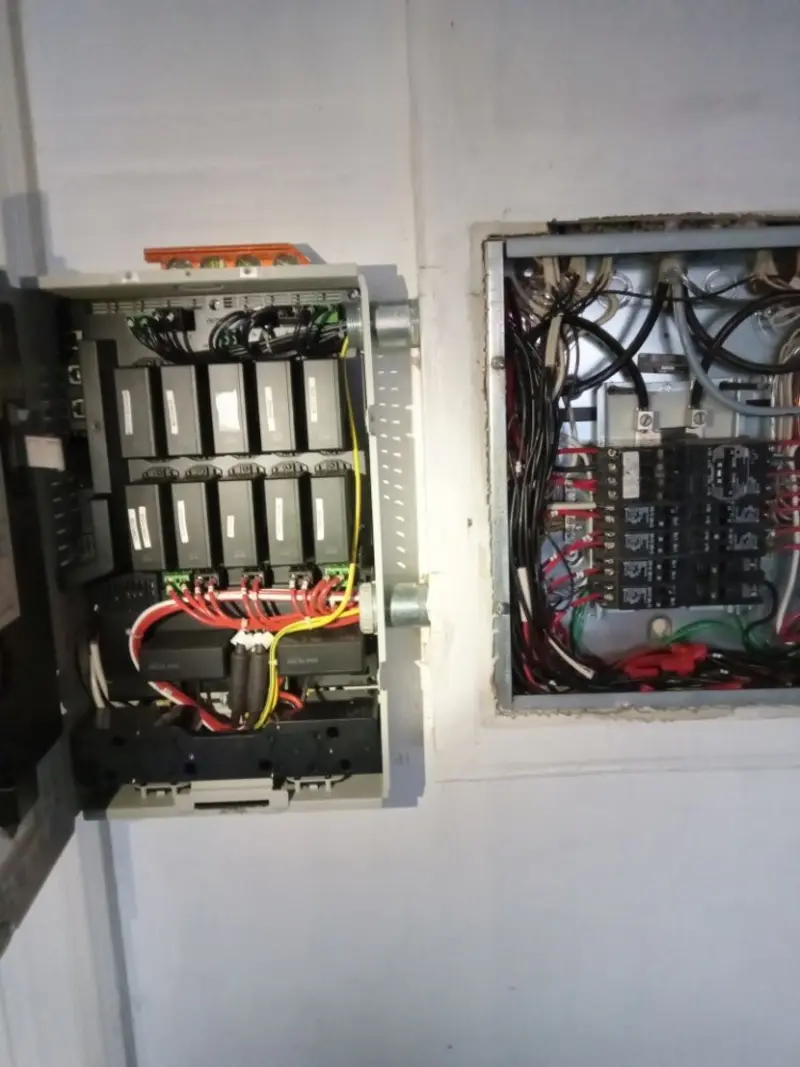 Electrical panel upgrade completed for Security Camera Wiring in Moore
